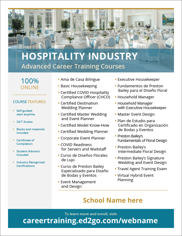 Read more about the article Flyer: Hospitality Industry Courses