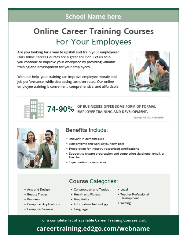 Read more about the article Flyer: Online Career Training Courses for Employees